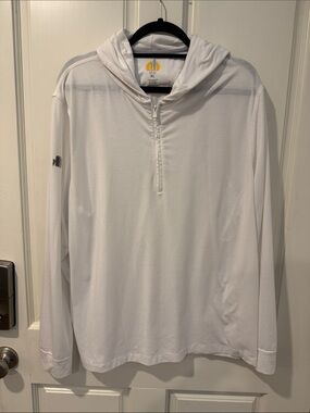 Fair Harbor Men's White Half-Zip Hooded Sun Shirt